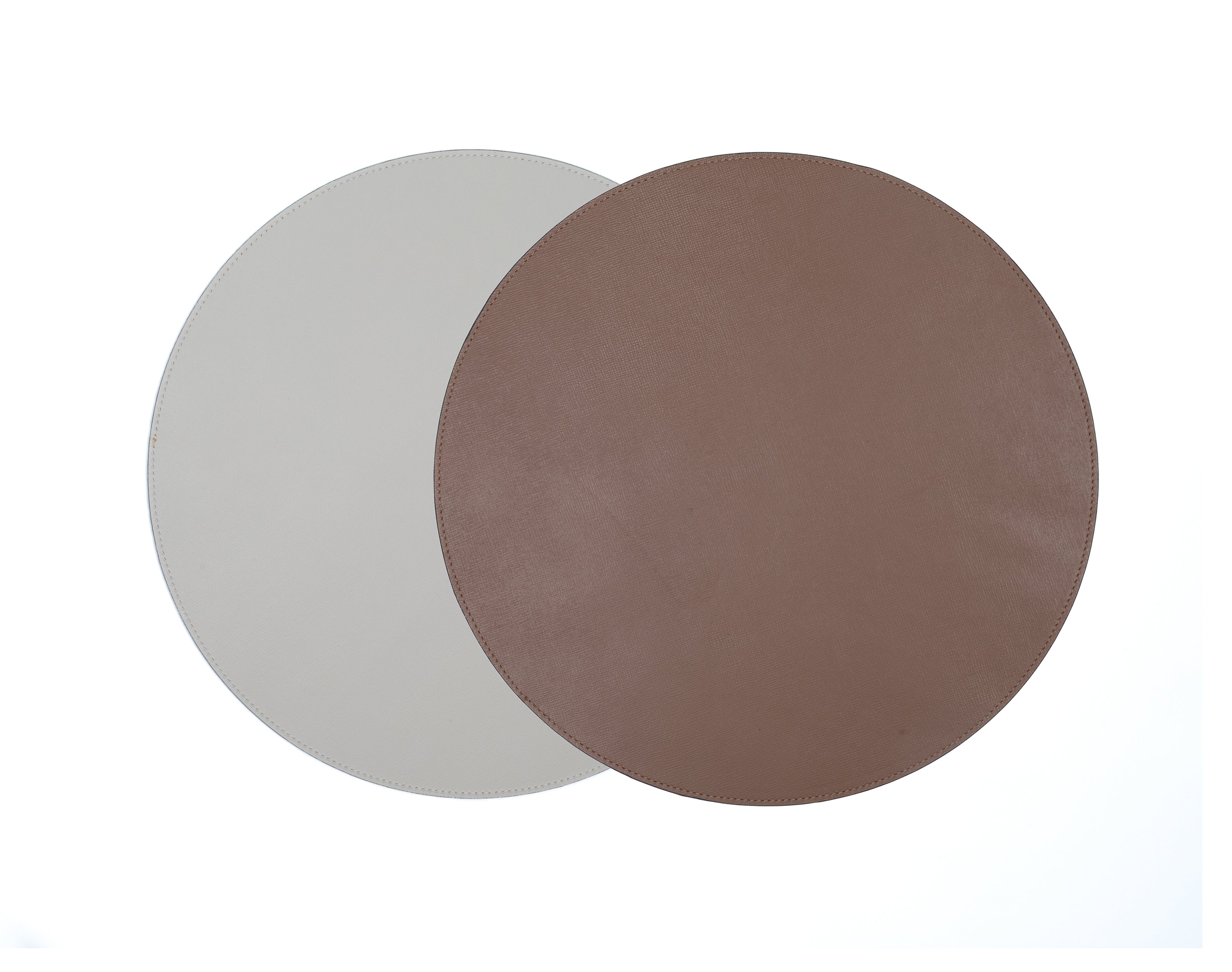 Jogo Americano Redondo ALUREA  Saffiano Mel/OffWhite