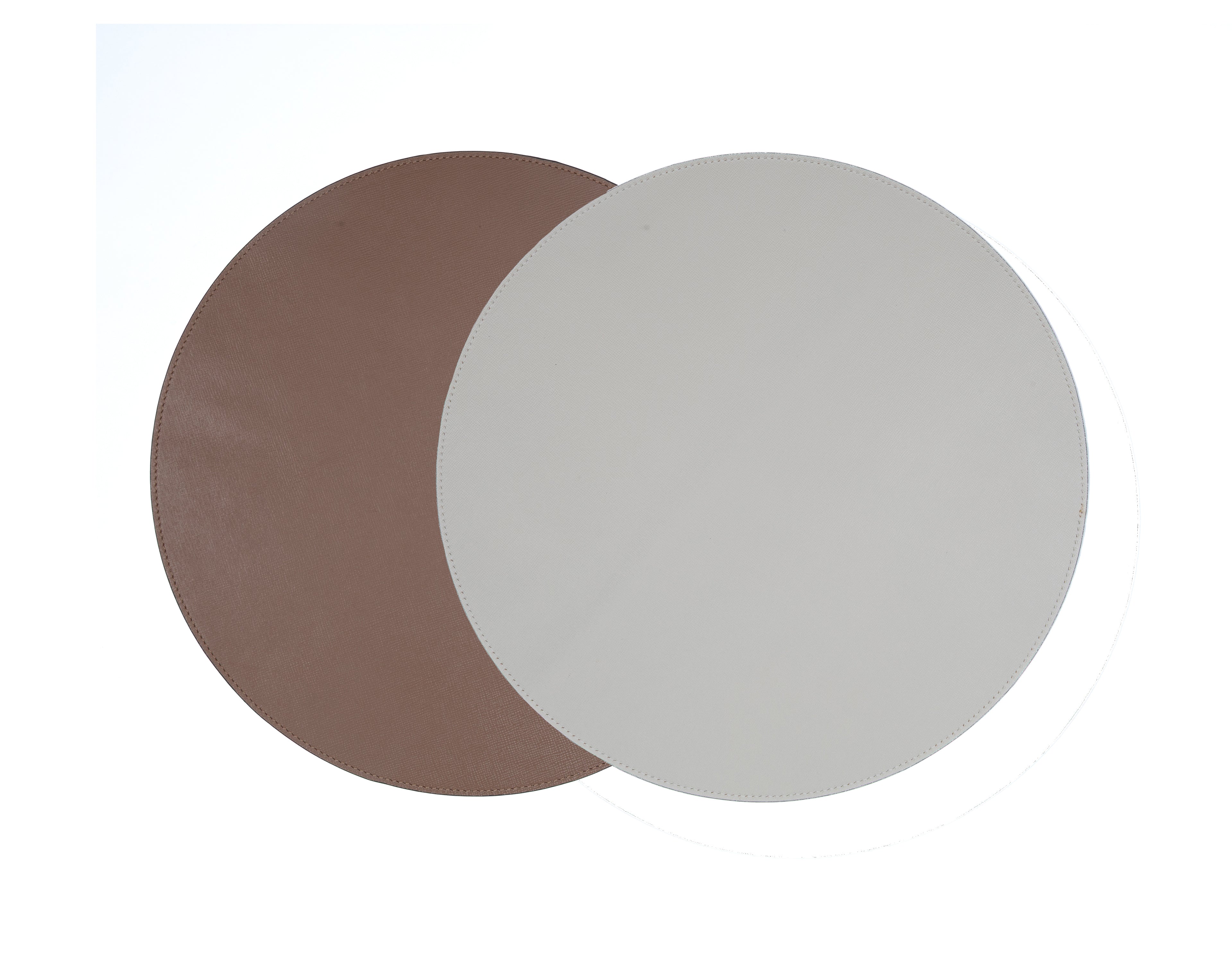 Jogo Americano Redondo ALUREA  Saffiano Mel/OffWhite