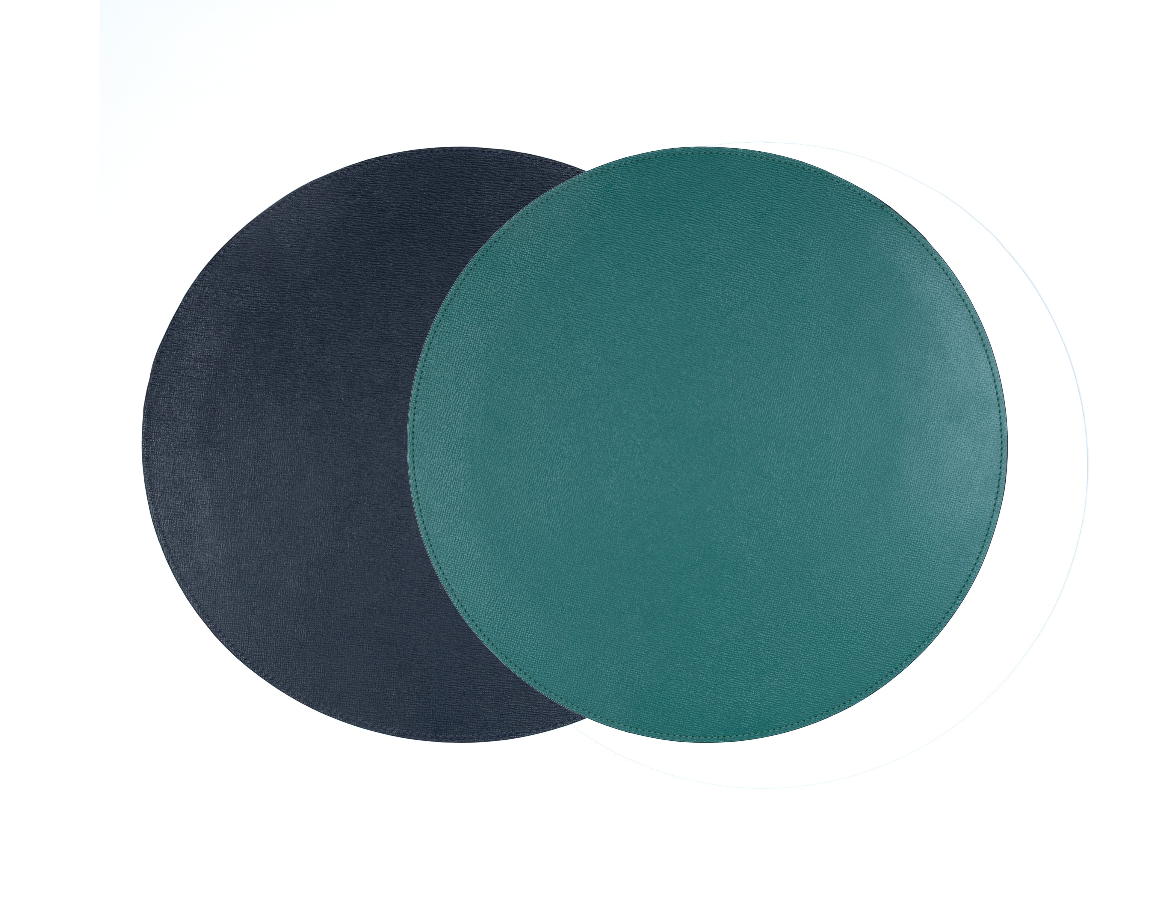 Jogo Americano Redondo ALUREA  Saffiano Mel/OffWhite